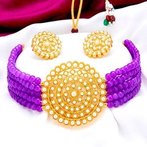 Pearl Choker Necklace Set For Women and Girls